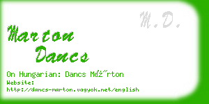 marton dancs business card